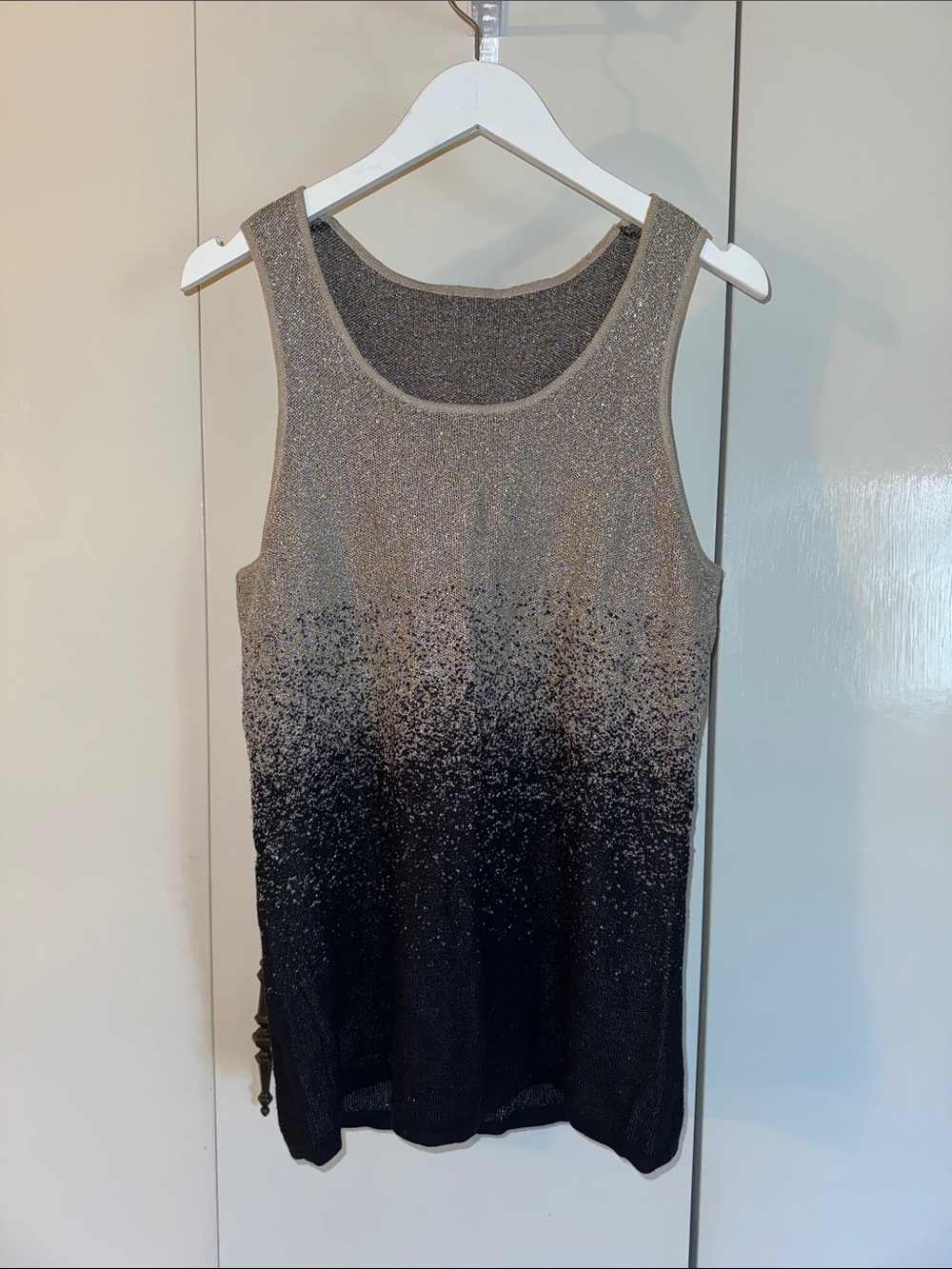 Glitter Gold Fade Knitwear Tank Top